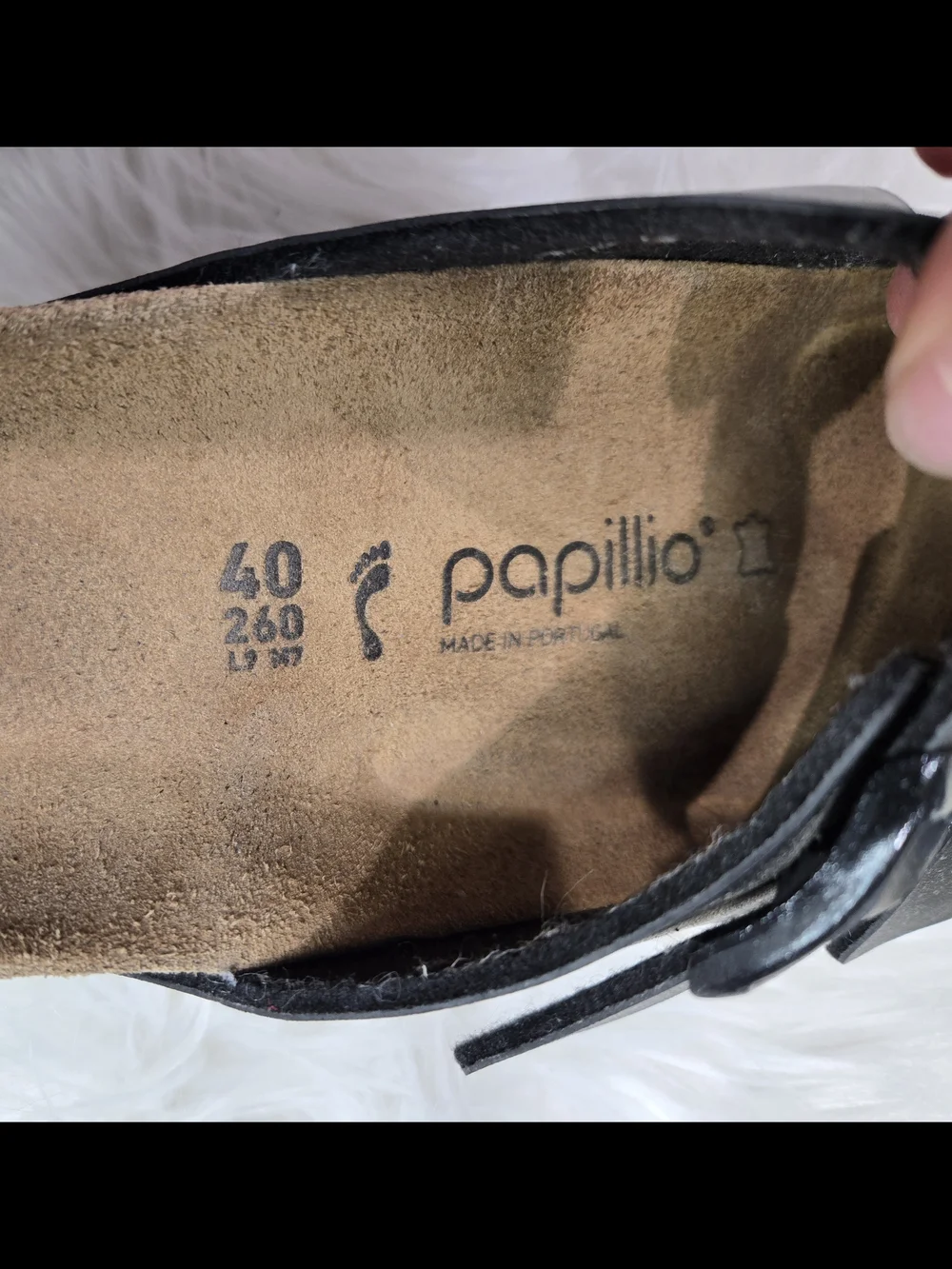 Papillio Black Double-Buckle Footbed Sandals